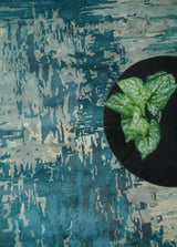 Square 9x9 Green, Silver and Beige Modern Abstract Handmade Wool and Art Silk Area Rug | BAN2-Area Rug-Parc Decor