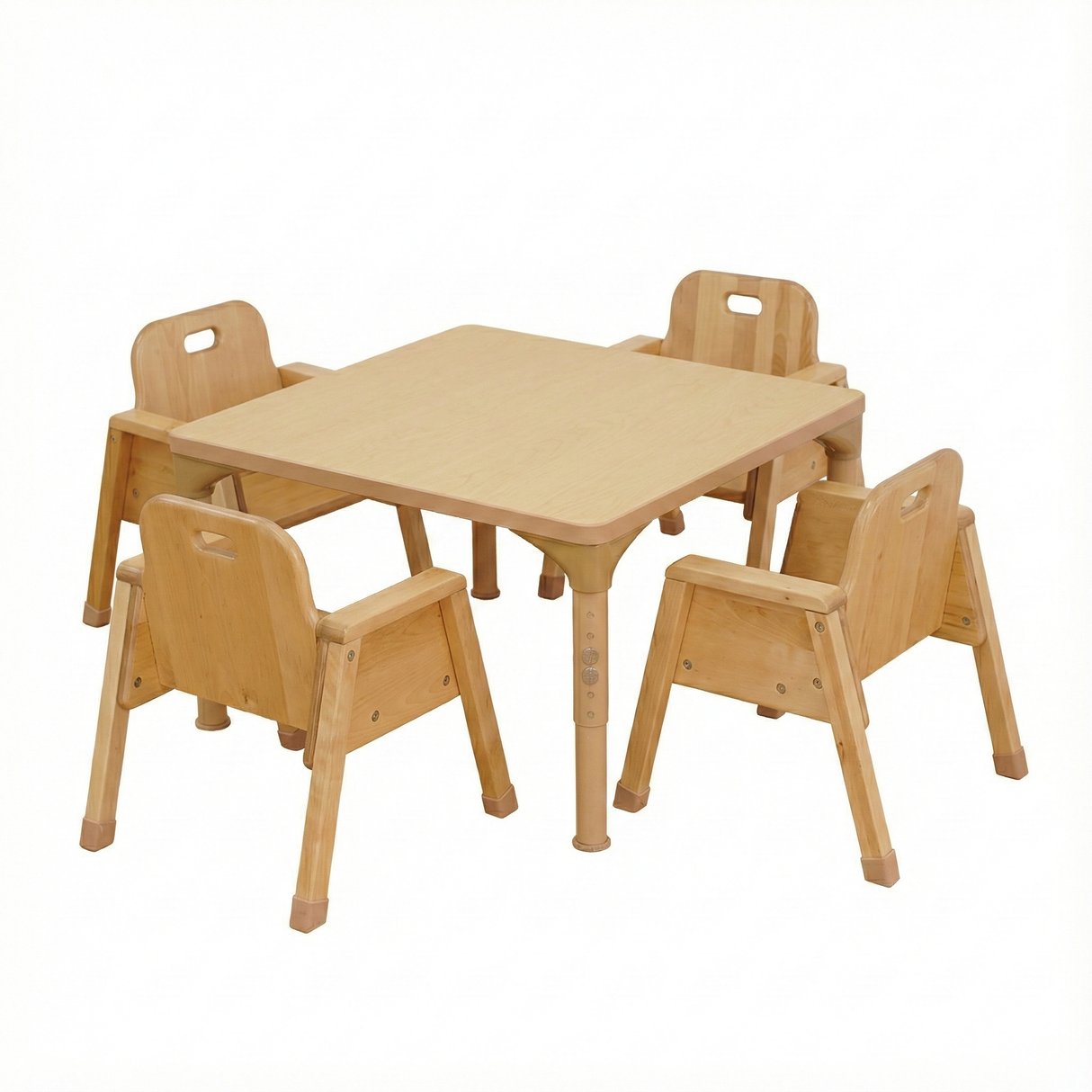 Square Adjustable Kids Classroom Table – 30"×30", 17" to 25" Height