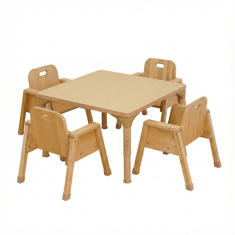 Square Adjustable Kids Table – 13" to 17" Height | Preschool & Toddler Activity Table for Classrooms & Daycares-Parc Decor
