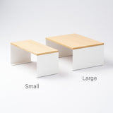 Stackable Countertop Shelf - Two Sizes - Steel + Wood