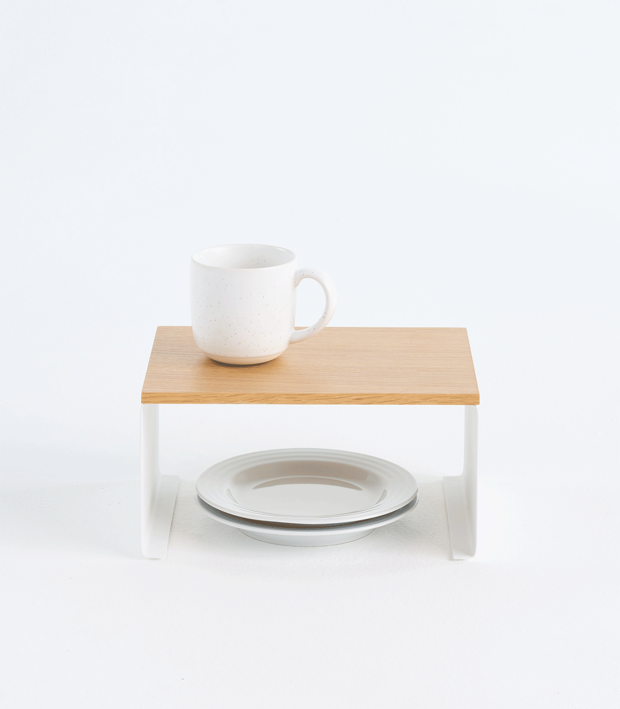 Stackable Countertop Shelf - Two Sizes - Steel + Wood