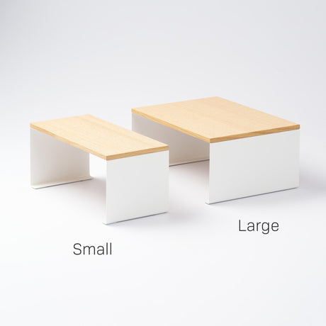 Stackable Countertop Shelf - Two Sizes - Steel + Wood
