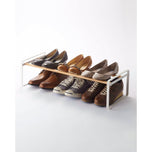 Stackable Shoe Rack (7" H) - Steel + Wood