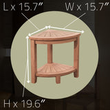 Stanley Natural Teak Shower and Bath Corner Stool with Shelf-Bench-Parc Decor