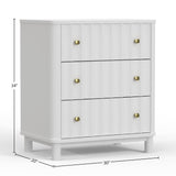 Stapleton Three Drawer Small Chest, White