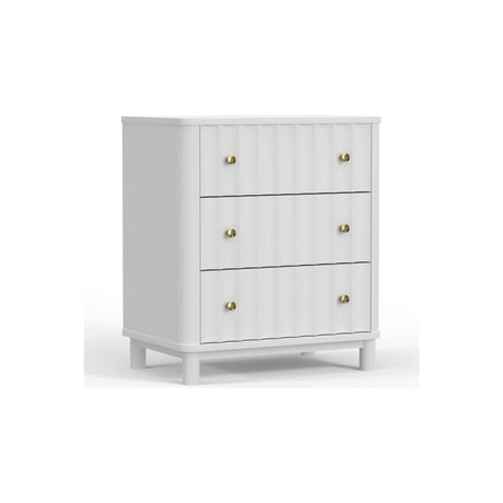 Stapleton Three Drawer Small Chest, White-Accent Chests-Parc Decor