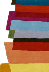 Stax Modern Stripes Pattern Colorful Hand Tufted 5x8 Wool Rug