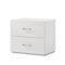 Stoholm Modern White Nightstand with 2-Drawer and Chrome Handles-床头柜-Parc Decor