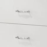 Stoholm Modern White Nightstand with 2-Drawer and Chrome Handles-床头柜-Parc Decor