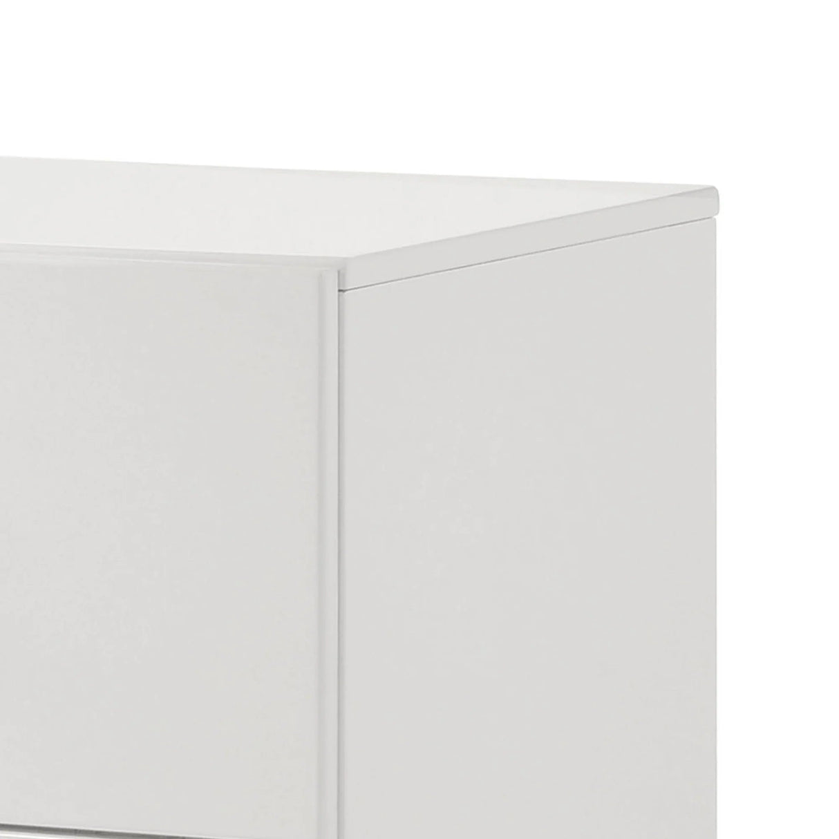 Stoholm Modern White Nightstand with 2-Drawer and Chrome Handles-床头柜-Parc Decor