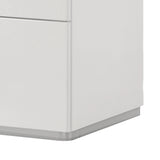 Stoholm Modern White Nightstand with 2-Drawer and Chrome Handles-床头柜-Parc Decor
