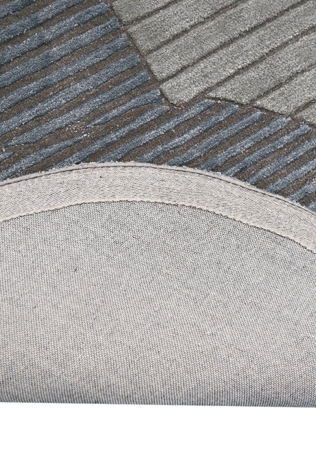 Stone Modern Gray And Silver Hand Tufted 5x7 Wool Area Rug