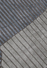 Stone Modern Gray And Silver Hand Tufted 5x7 Wool Area Rug