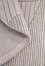 Stone Modern Ripple Lines Gray and Lilac Hand Tufted 5x7 Wool Rug