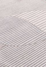 Stone Modern Ripple Lines Gray and Lilac Hand Tufted 5x7 Wool Rug