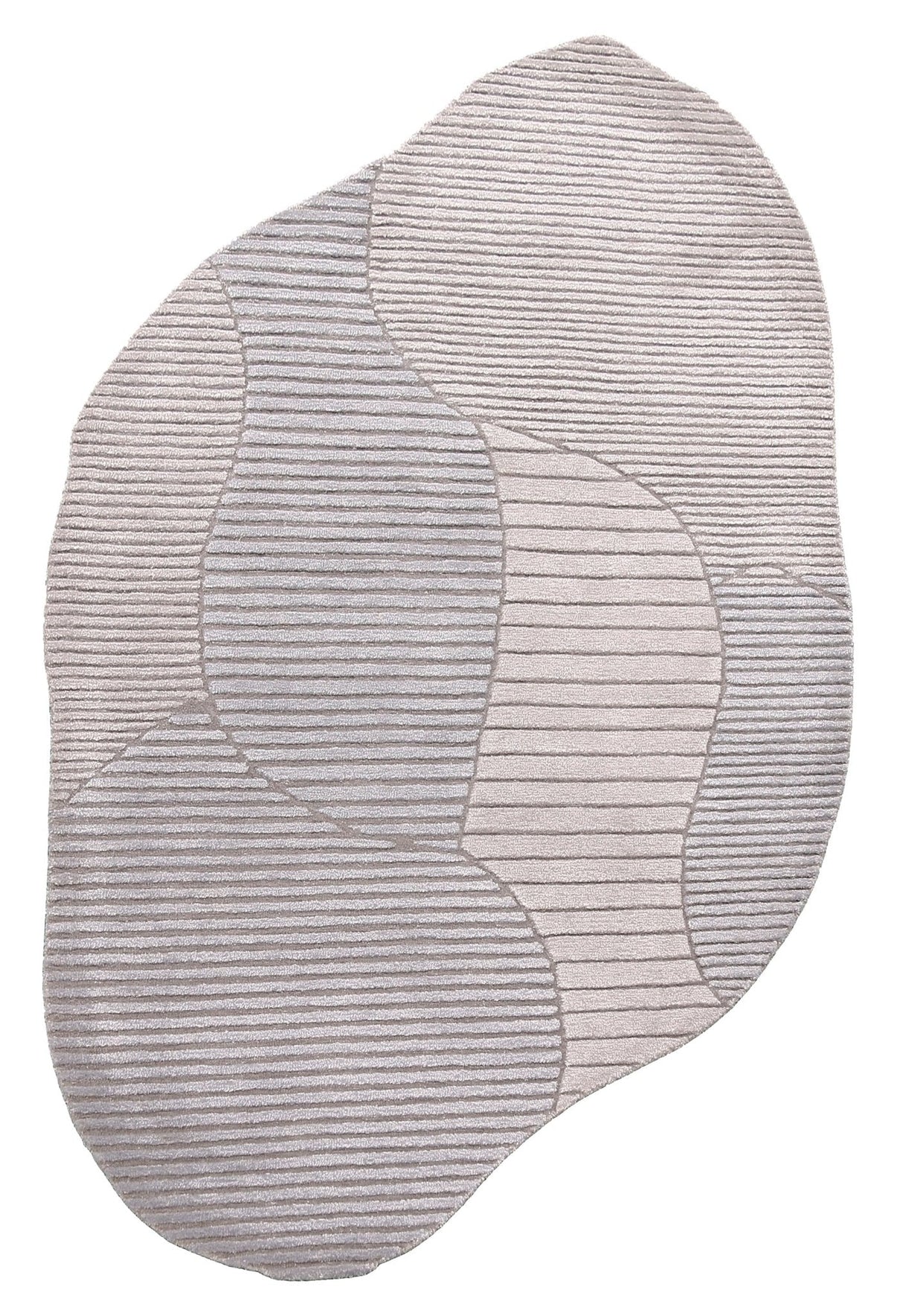 Stone Modern Ripple Lines Gray and Lilac Hand Tufted 5x7 Wool Rug