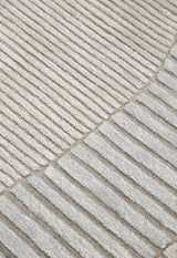 Stone Silver Modern Ripple Hand Tufted 5x7 Wool Area Rug