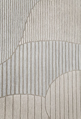 Stone Silver Modern Ripple Hand Tufted 5x7 Wool Area Rug