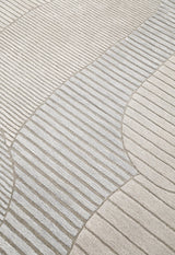 Stone Silver Modern Ripple Hand Tufted 5x7 Wool Area Rug
