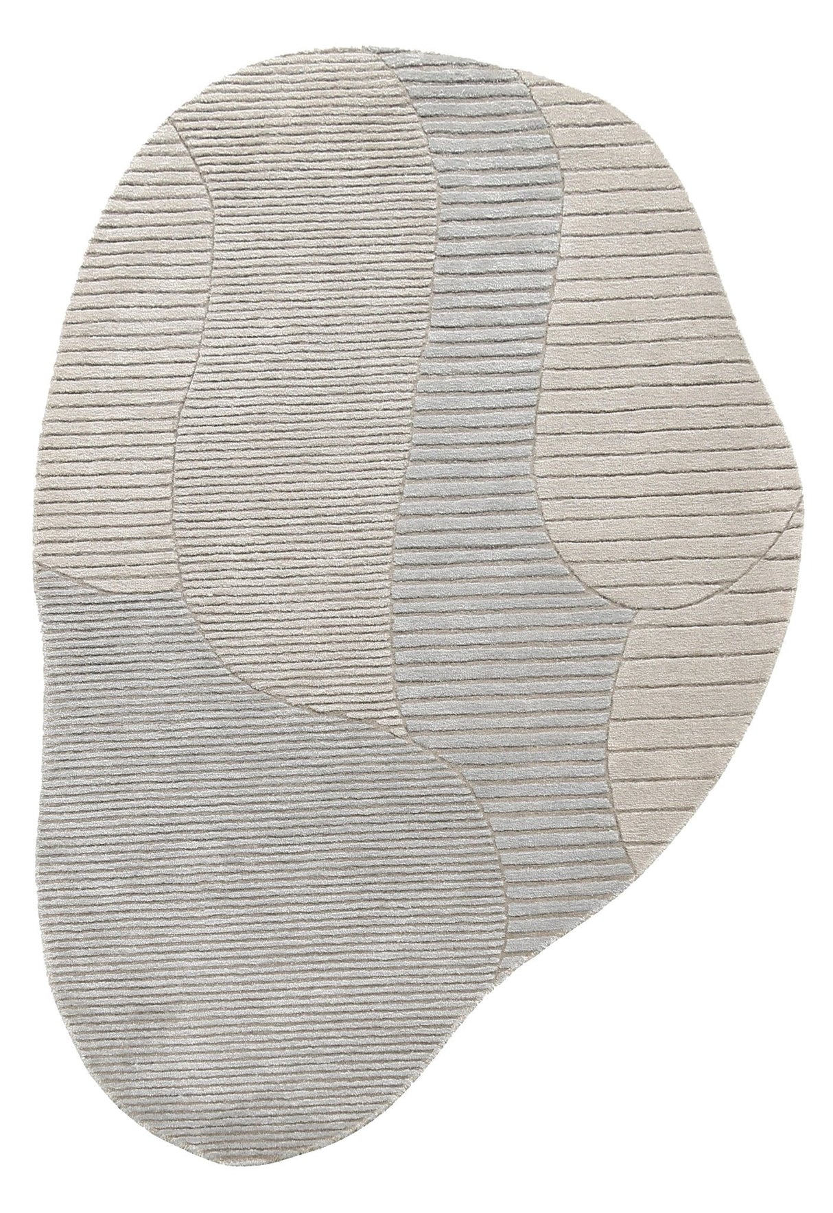 Stone Silver Modern Ripple Hand Tufted 5x7 Wool Area Rug