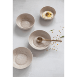 Stoneware Bowl with Reactive Glaze, Speckled Cream Color-Bowls-Parc Decor