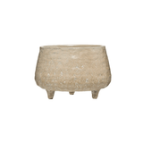 Stoneware Footed Planter with Glazed Finish-Planters-Parc Decor