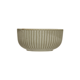 Stoneware Pleated Bowl, Cream Glaze Finish-Bowls-Parc Decor