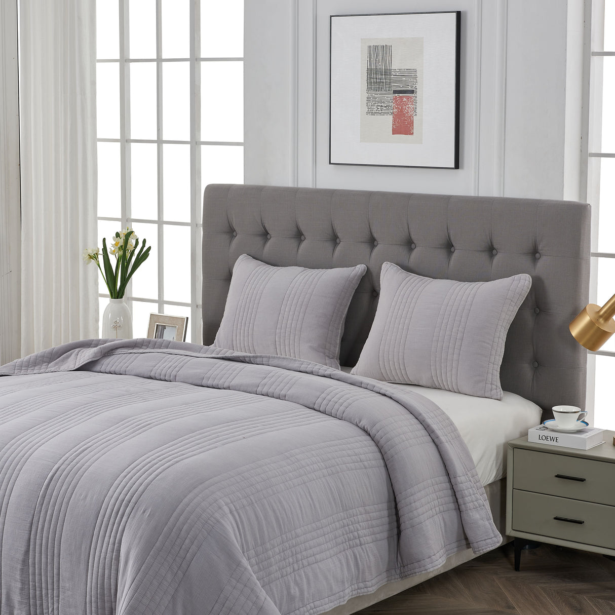 Stonewashed Cotton Quilt Set