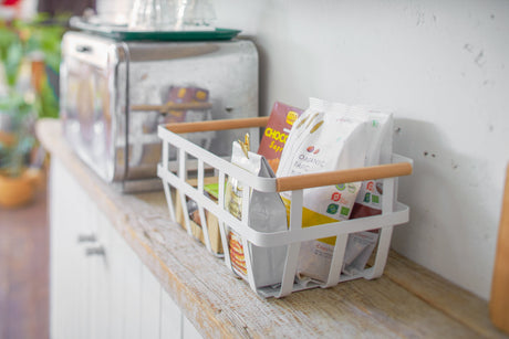 Storage Basket - Medium - Steel + Wood