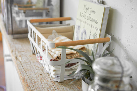 Storage Basket - Medium - Steel + Wood