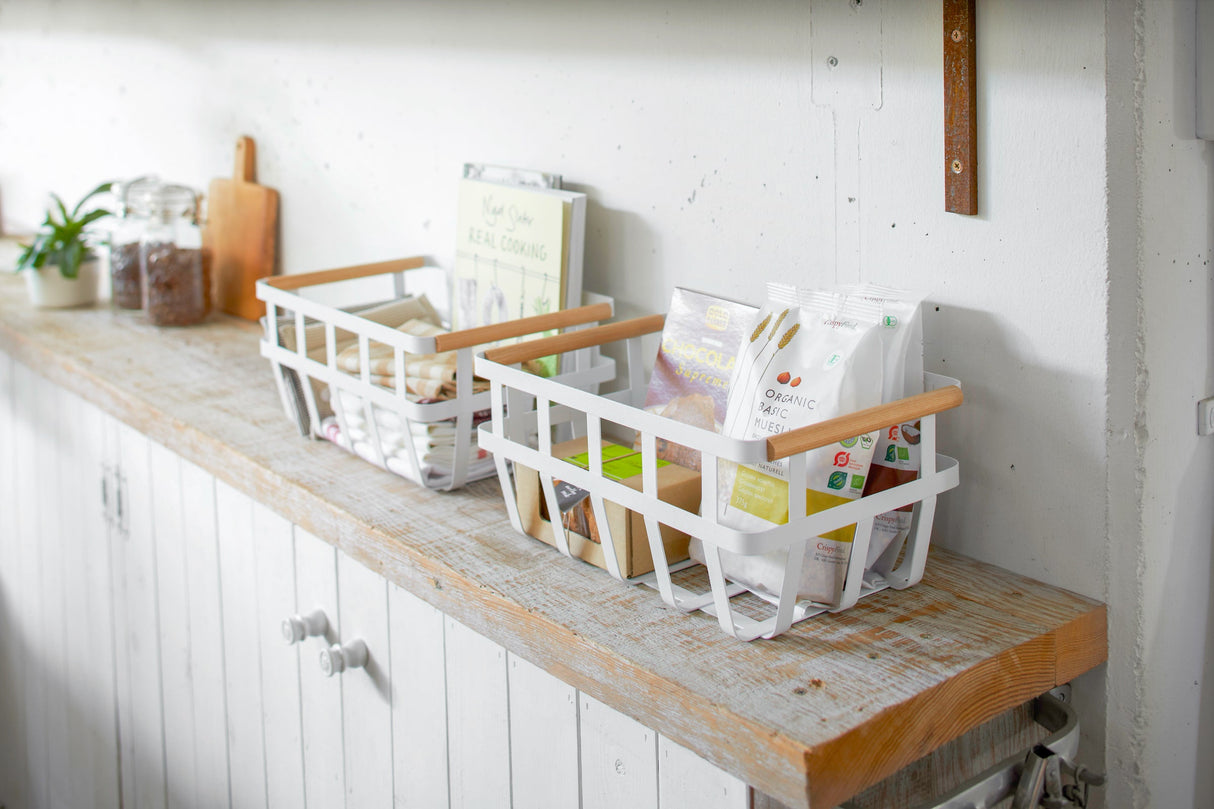 Storage Basket - Medium - Steel + Wood-Baskets and Bins-Parc Decor