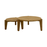Strand Natural Teak Wood Circular Coffee Table - 25-33"