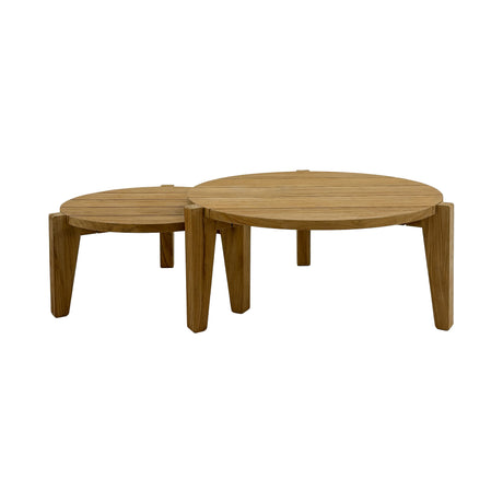 Strand Natural Teak Wood Circular Coffee Table - 25-33"