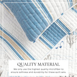 Stripe & Ocean Story Coastal Quilt Set - New Castle Collection-Quilts & Comforters-Parc Decor
