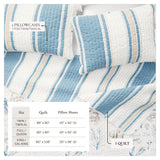 Stripe & Ocean Story Coastal Quilt Set - New Castle Collection-Quilts & Comforters-Parc Decor