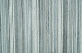 Striped Flatwoven 8x10 White And Silver Hand Made Blended Wool Area Rug