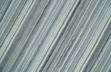 Striped Flatwoven 8x10 White And Silver Hand Made Blended Wool Area Rug