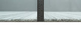 Striped Flatwoven 8x10 White And Silver Hand Made Blended Wool Area Rug