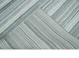 Striped Flatwoven 8x10 White And Silver Hand Made Blended Wool Area Rug