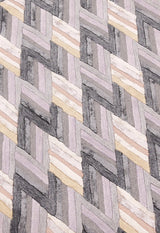 Stripes Pattern Gray Lilac Hand Tufted 4x6 Wool Area Rug
