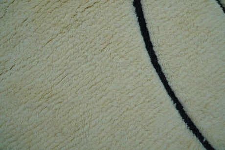 Strokes Custom Made Contemporary Cream Hand Knotted Wool Rug