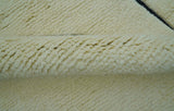 Strokes Custom Made Contemporary Cream Hand Knotted Wool Rug