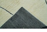 Strokes Custom Made Contemporary Cream Hand Knotted Wool Rug