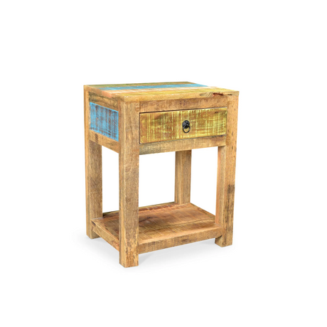 Suman Solid Mango wood end table-End table-Parc Decor