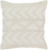 Sumiton White Textured Crochet Cotton Throw Pillow-Throw Pillows-Parc Decor