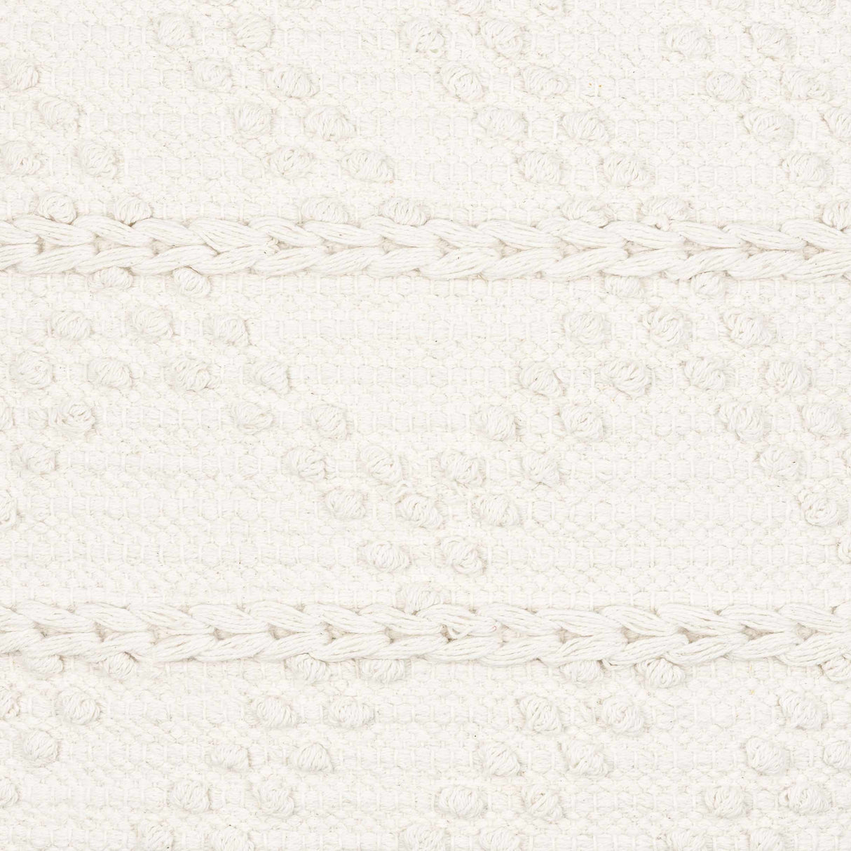 Sumiton White Textured Crochet Cotton Throw Pillow-Throw Pillows-Parc Decor