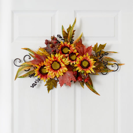 Sunflower Swag w/Metal Frame-Swag-Parc Decor