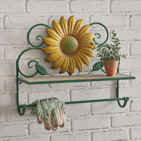 Sunflower Wall Shelf with Towel Bar-shelf-Parc Decor