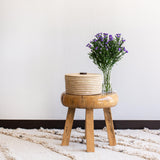 Sunga Small Ilala Palm Lidded Basket-Baskets & Vessels-Parc Decor