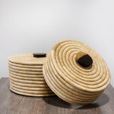 Sunga Small Ilala Palm Lidded Basket-Baskets & Vessels-Parc Decor